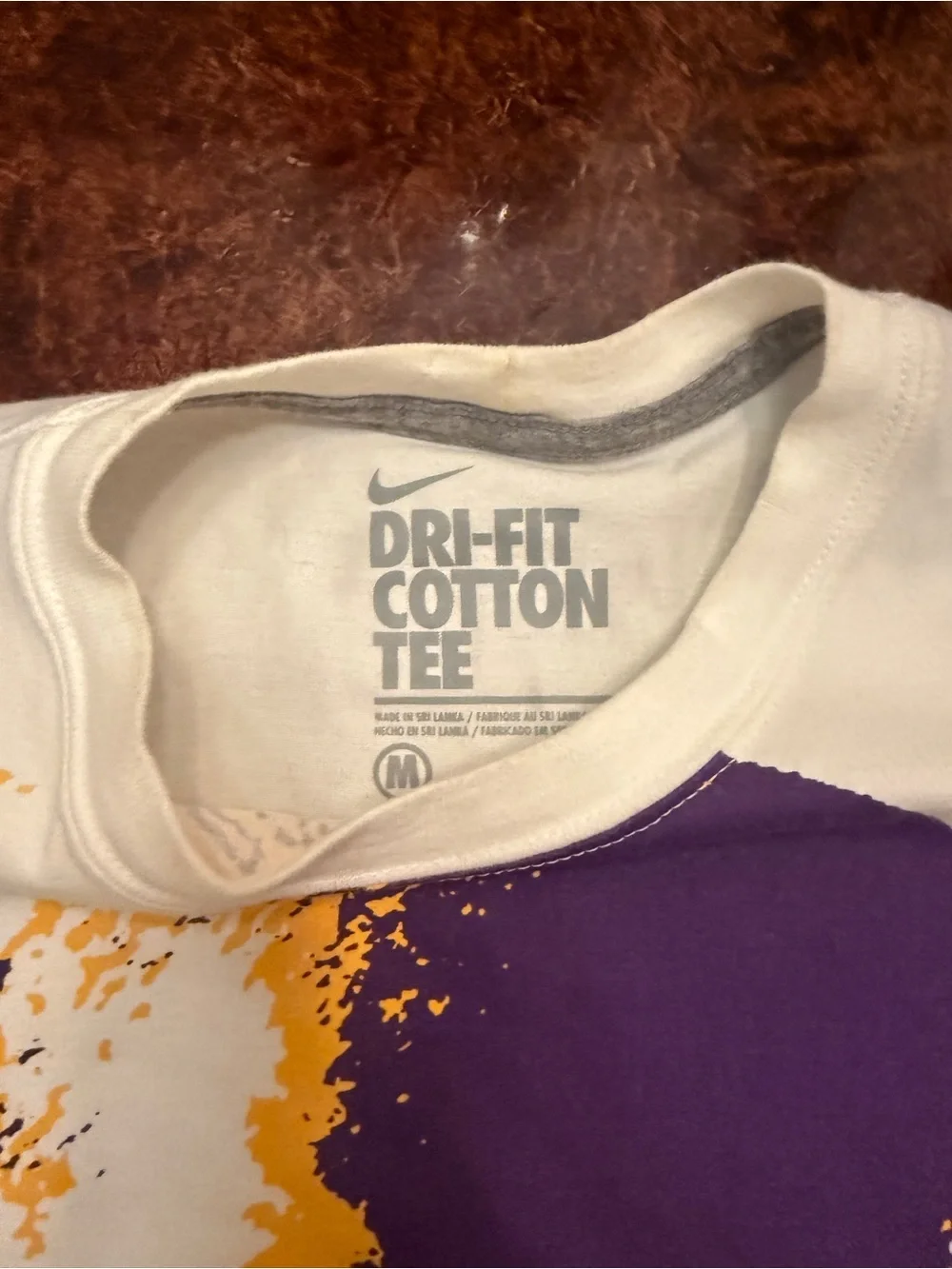 Nike football White Purple Yellow 'All Day' Graphic Dri-FIT Tee